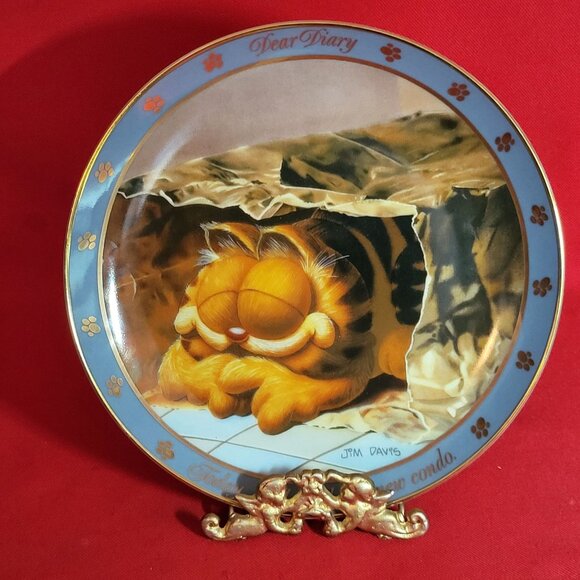 Garfield Collector Plate Dear Diary Series Today I Looked At A New Condo 1990 - Picture 11 of 13